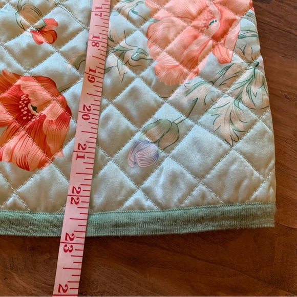 BALLA VALENTINA 38 4/6 Quilted Silk Charmeuse Floral Wool Silk Cardigan Sweater - Picture 7 of 10